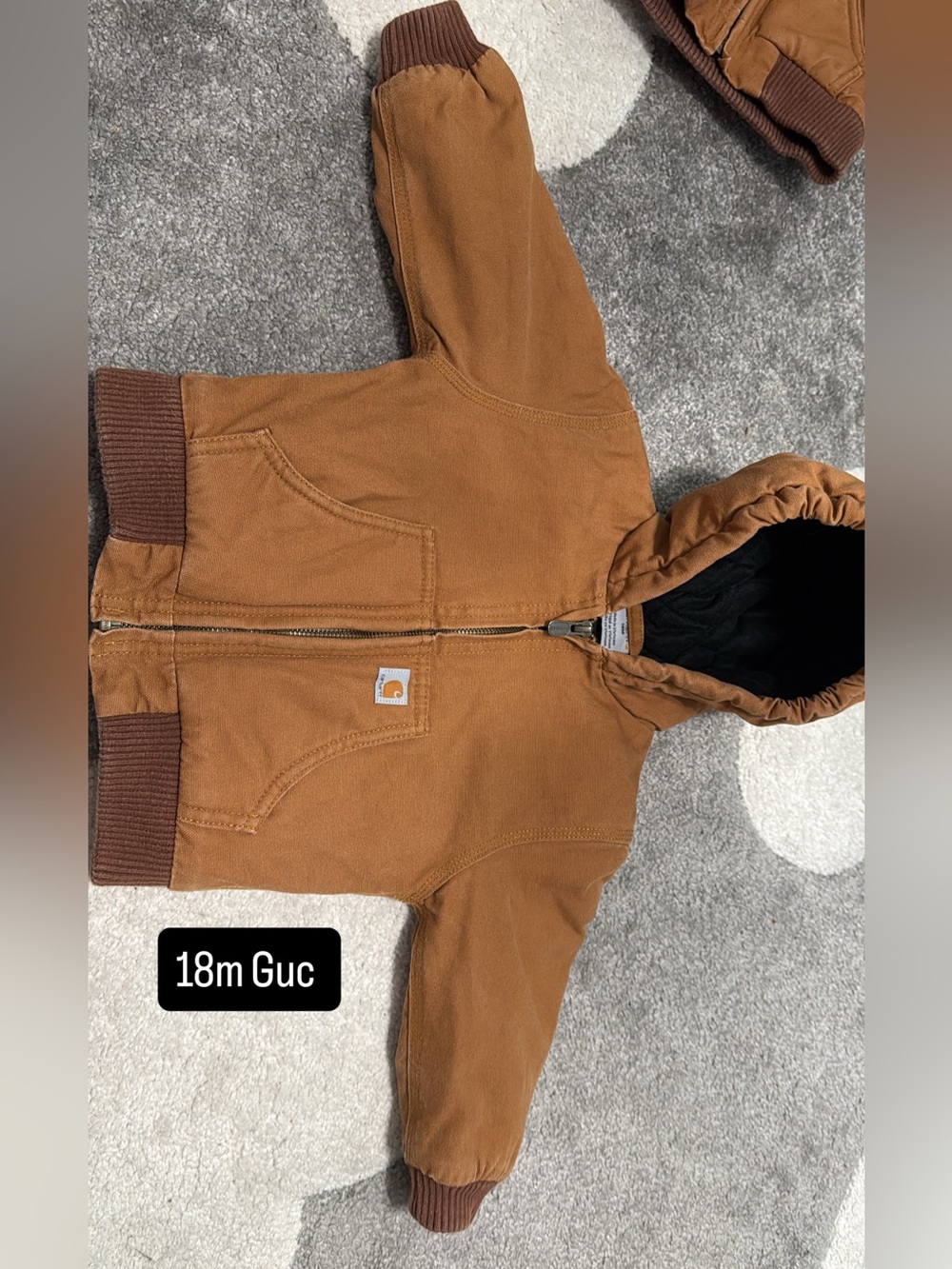 Carhartt Brown/Tan Hooded Work Jacket - Toddler